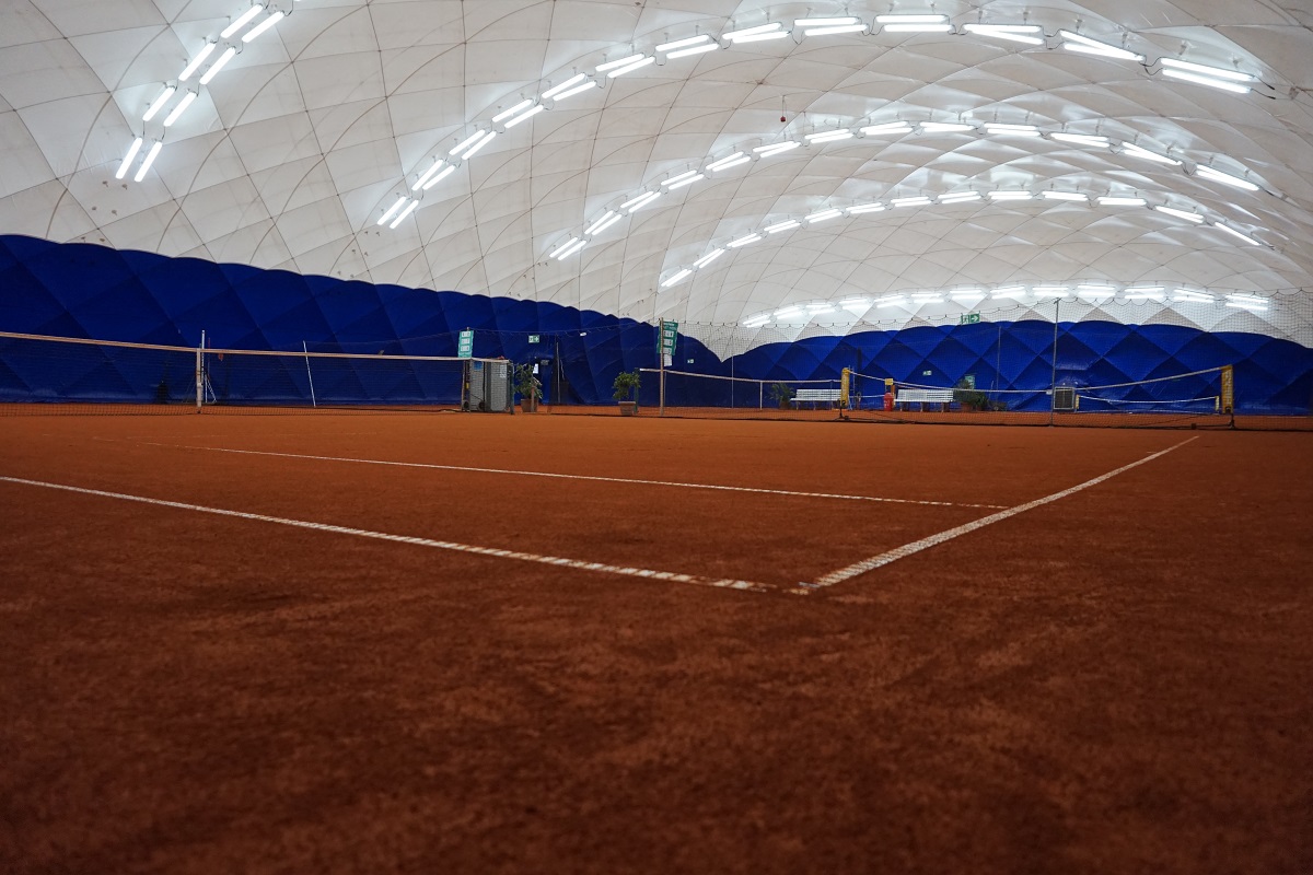 Die Tennishalle des MTC Ausstellungspark
