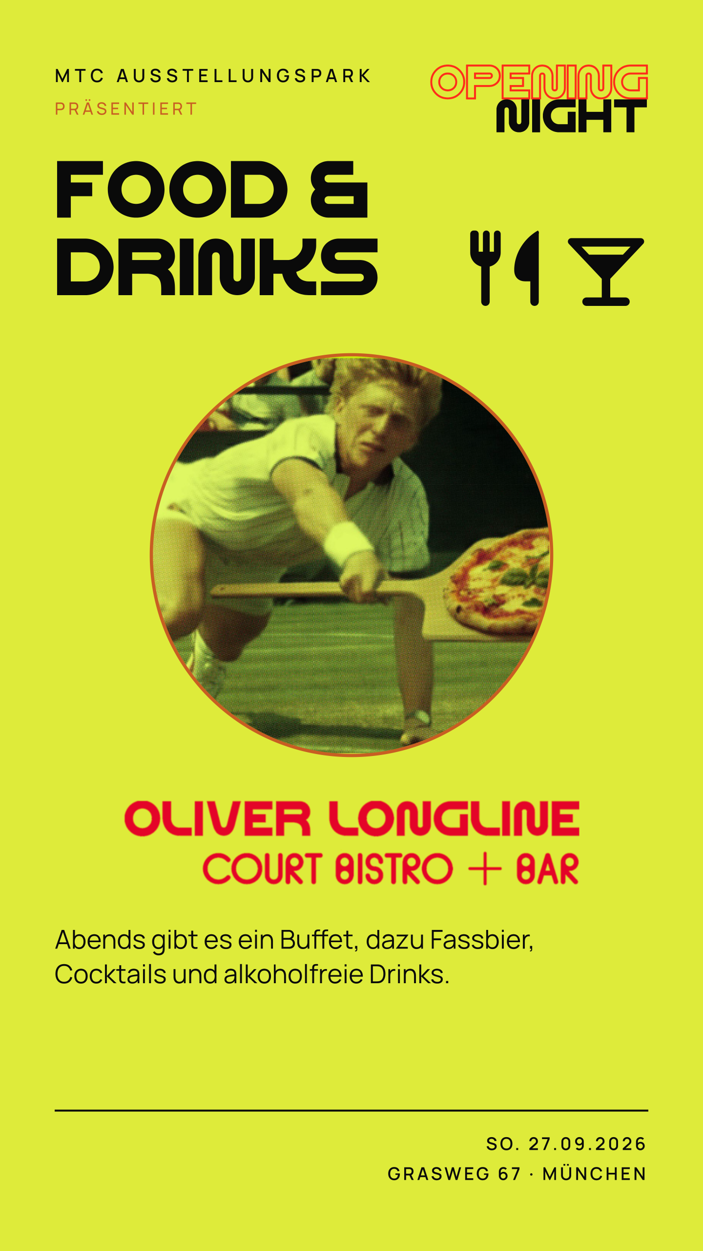 Plakat Buffet vom Oliver Longline, Court Bistro + Bar